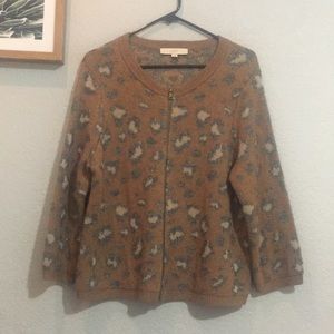 LOFT leopard print cardigan .